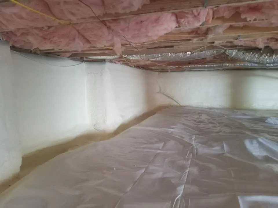 Crawl space encapsulation with closed-cell spray foam for Roof Leak Repair in Clayton